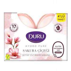 Duru Hydro Pure Sakura Şeffaf Cilt Bakım Sabunu 135 gr x 4