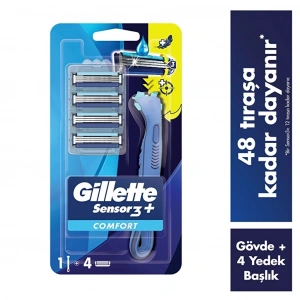 Gillette Sensor3+ Comfort 4lü Yedek Bıçağı Başlıklı Tıraş Makinesi