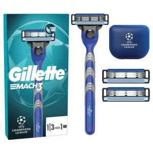 Gillette UEFA Champions League Special Edition Mach3 Erkekler İçin Tıraş Makinesi (3 Başlıklı)