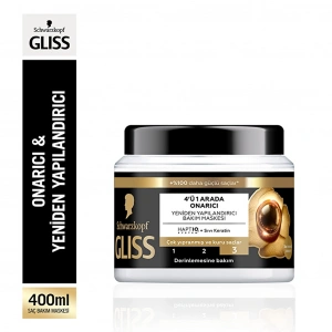 Gliss Ultimate Repair 4’ü 1 Arada Onarıcı & Yeniden Yapılandırıcı Bakım Maskesi 400 ml