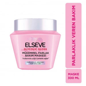Loreal Paris Elseve Glycolic Gloss Mükemmel Parlaklık Veren Saç Bakım Maskesi 300 ml
