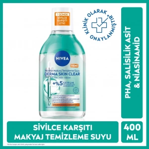 Nivea Derma Skin Clear Serum Etkili Çift Fazlı Micellar Makyaj Temizleme Suyu 400 ml