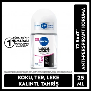 Nivea Kadın Mini Roll-on Deodorant Black & White Invisible Clear 25 ml