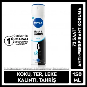 Nivea Kadın Sprey Deodorant Black & White Invisible Pure 150 ml