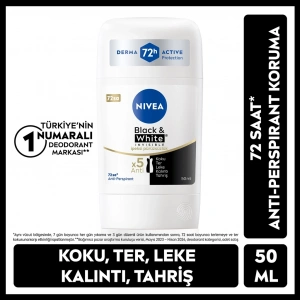 Nivea Kadın Stick Deodorant Black & White Invisible İpeksi Pürüzsüzlük 50 ml