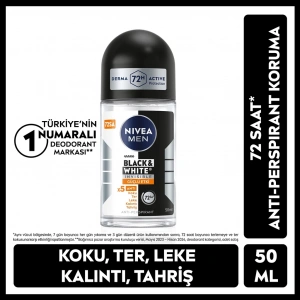 Nivea Men Erkek Roll-On Deodorant Black & White Invisible Güçlü Etki 50 ml