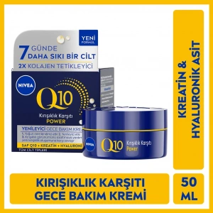 Nivea Q10 Power Kırışıklık Karşıtı ve Yenileyici Gece Yüz Kremi 50 ml