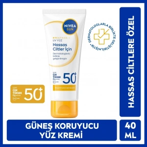 Nivea Sun SPF50 Hassas Yatıştıran Nemlendirici Yüz Güneş Kremi 40 ml