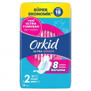 Orkid Ultra Gündüz (Boy 2) Uzun Hijyenik Ped 18 Adet