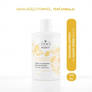 Otacı Botanics+ Dolgunluk ve Hacim Veren Bitkisel Bakım Şampuanı Bitkisel Keratin ve Arnika 375 ml