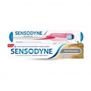Sensodyne Tam Koruma Diş Macunu 75 ml + Diş Eti Bakımı Fırçası