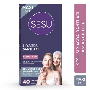 Sesu Hassas Ciltlere Özel Maxi Set Ağda Bandı 40lı