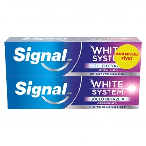 Signal White System Diş Macunu Güçlü Beyazlık Güçlü Diş Minesi 75 ml x 2