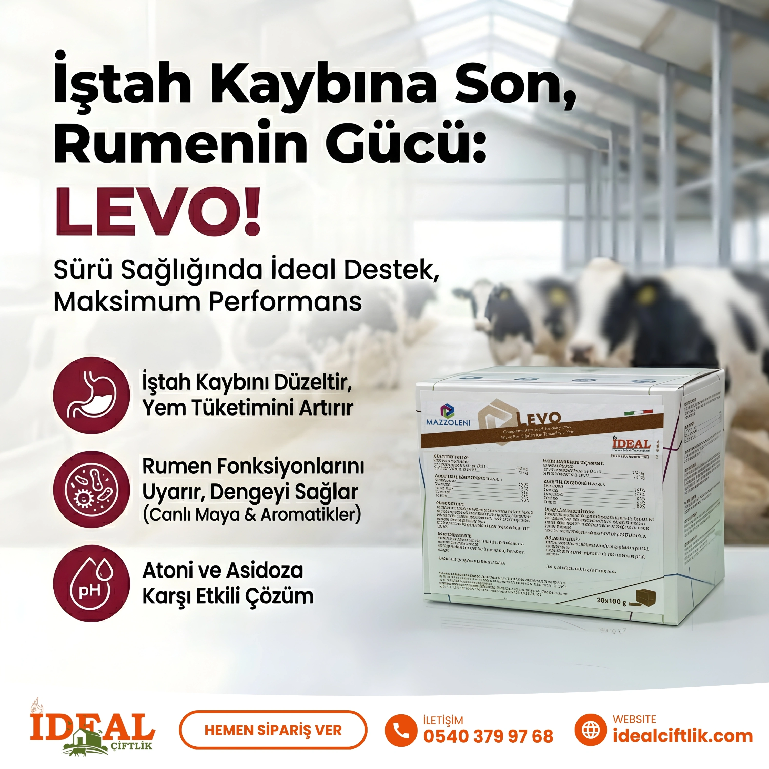 LeVo 20 Adet Bolus İştahın ve Rumen Fermantasyonu sağlar 20 Adet