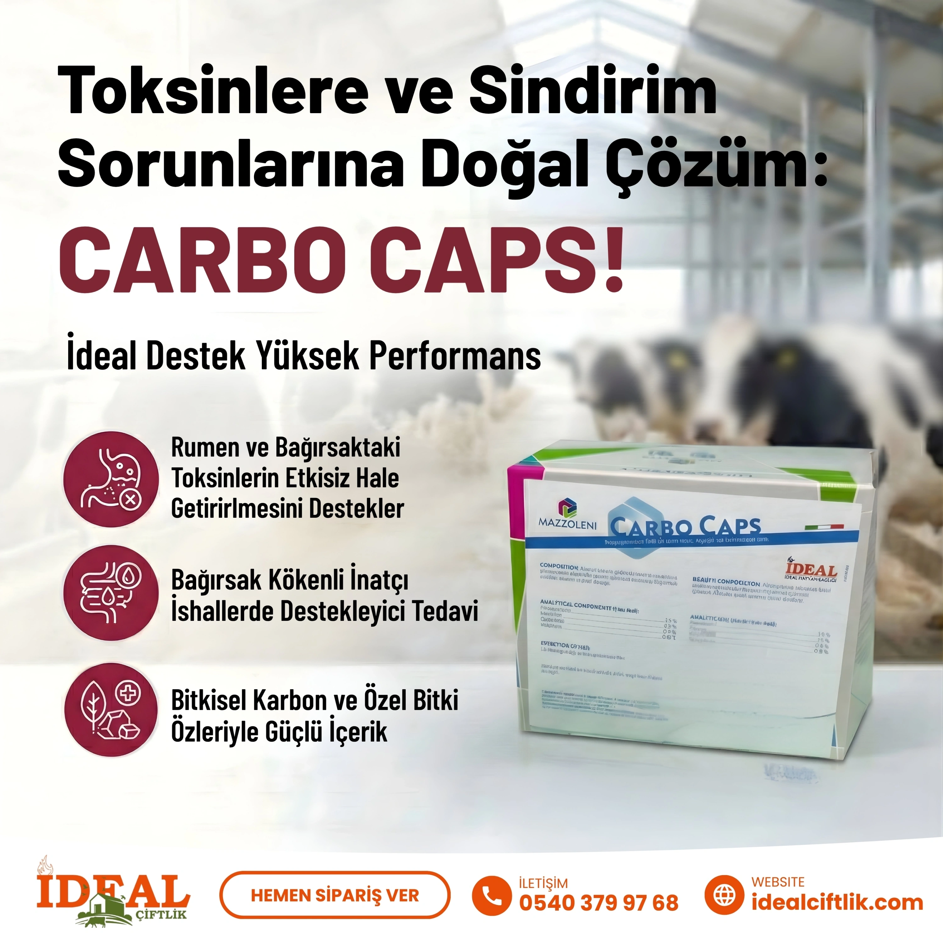 Carbo Caps Bolus Bağırsak Sağlığı Koruma - Toksin İnaktivatörü 20 Adet