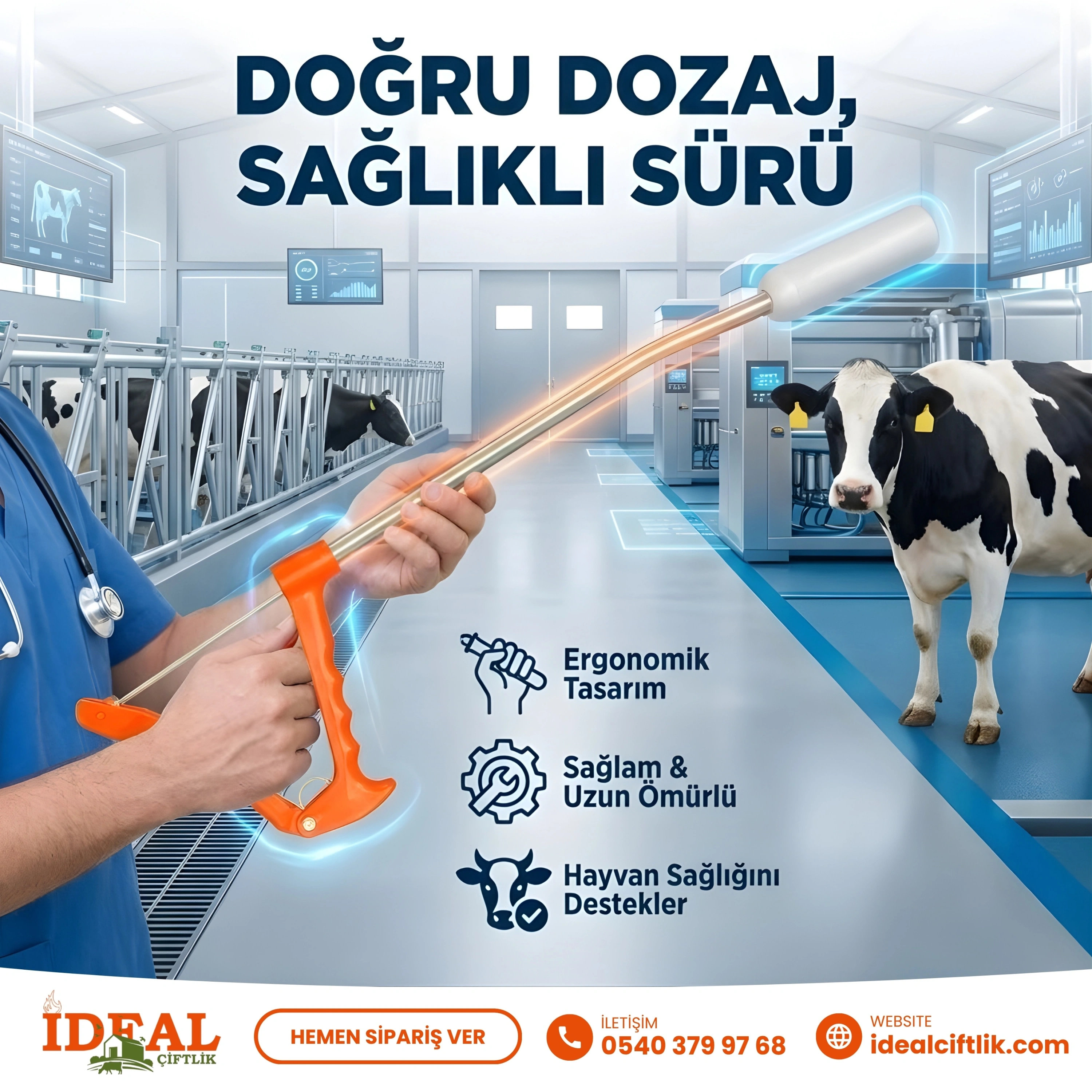 Bolus Tabancası – Hayvan Takviyeleri İçin Pratik ve Etkili Uygulama Aracı