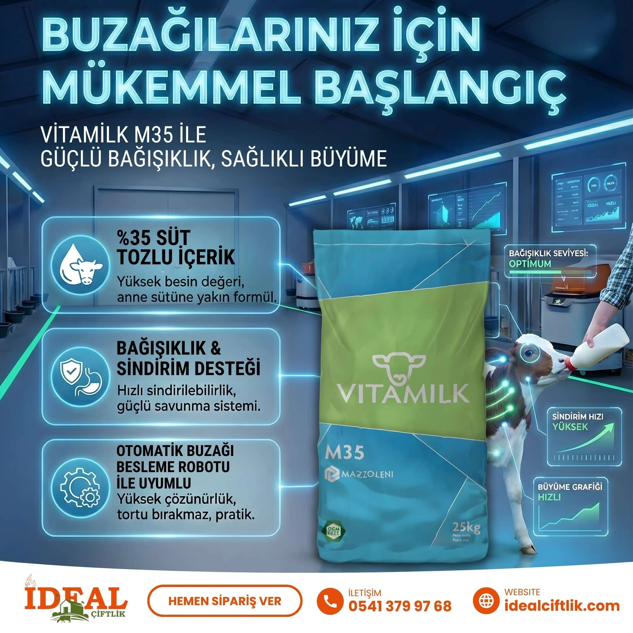 Vitamilk M35 Buzağı Maması 25 KG