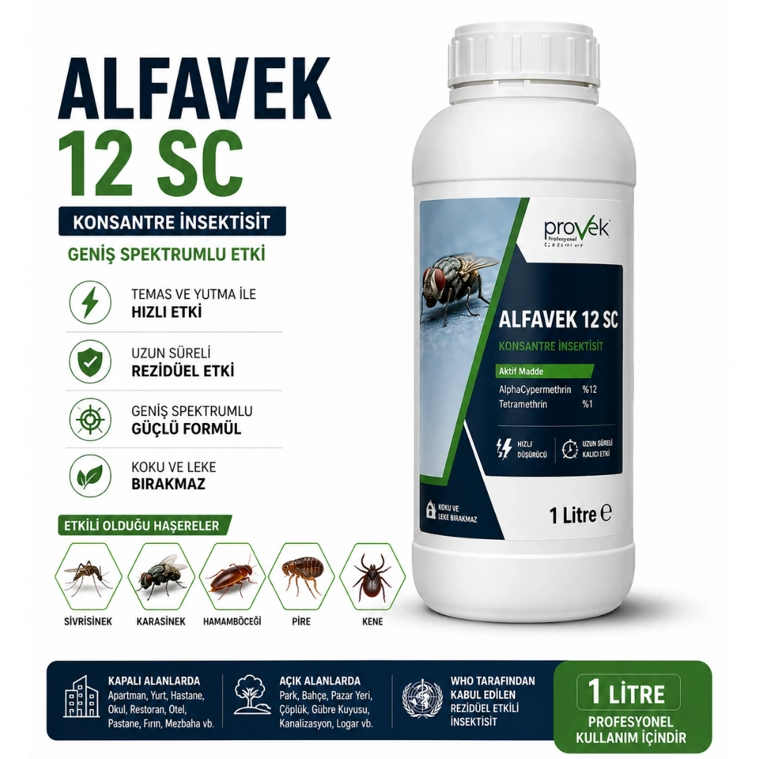 Alfavek 12 SC Konsantre 1 litre Bit Pire Haşere İlacı