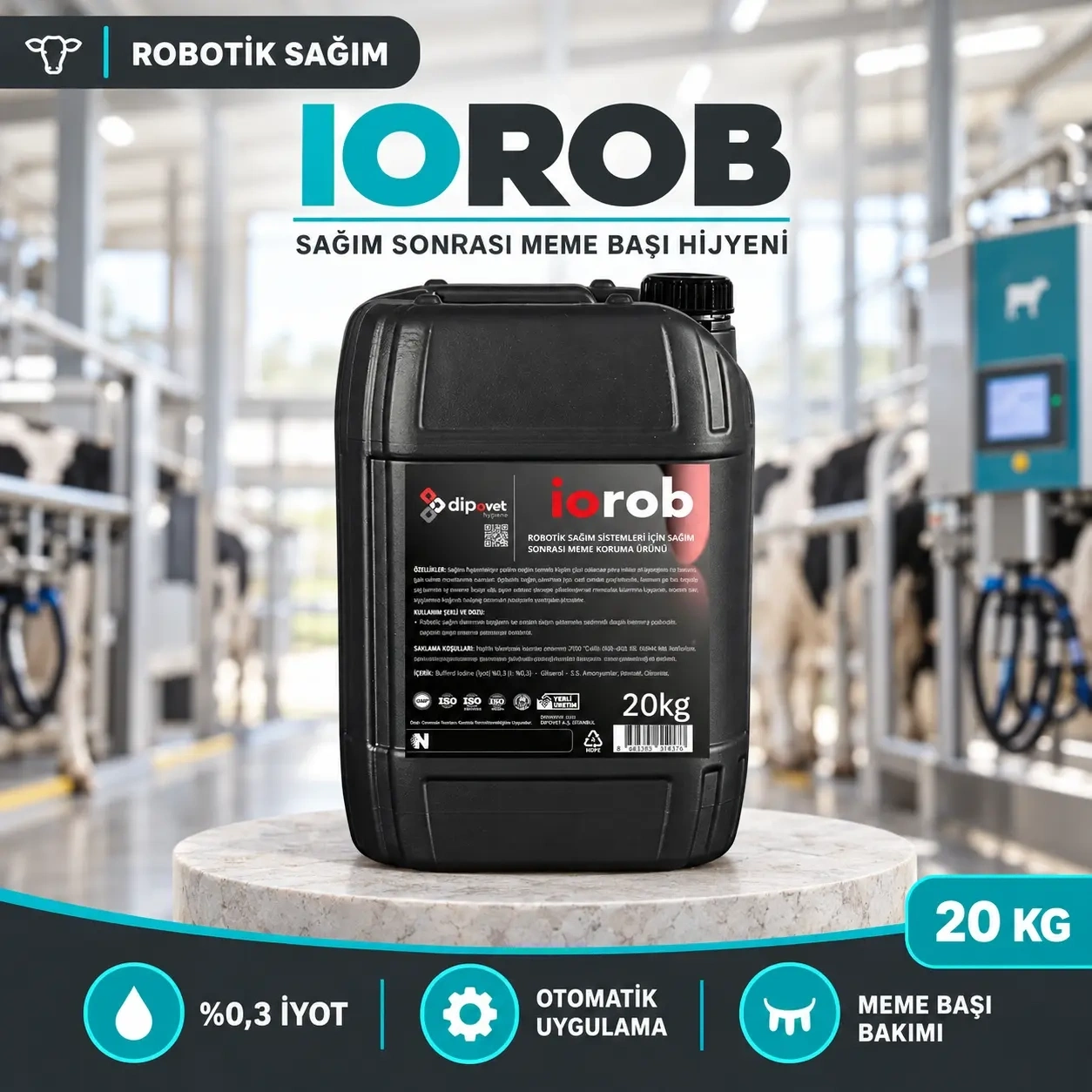 IOROB Robotik Sağım İçin Son Daldırma Ürünü