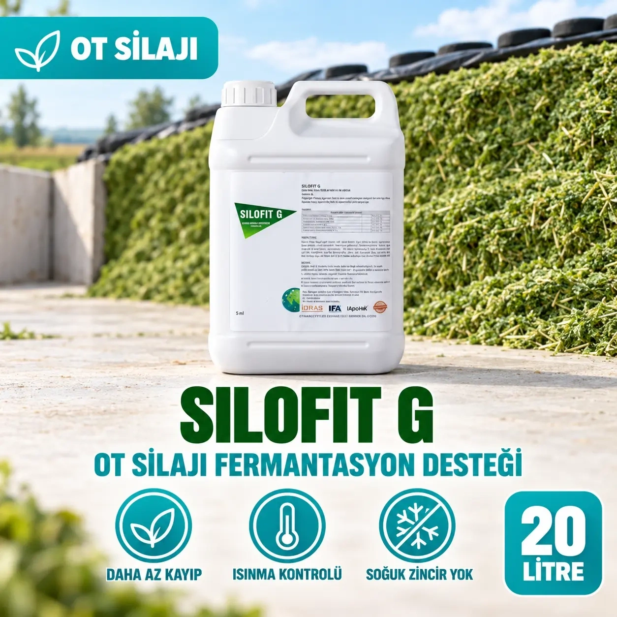 Silofit G 20 Litre Ot Silajı için İnokulant