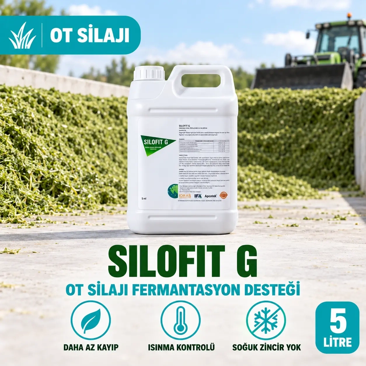 Silofit G 5 Litre Ot Silajı için İnokulant