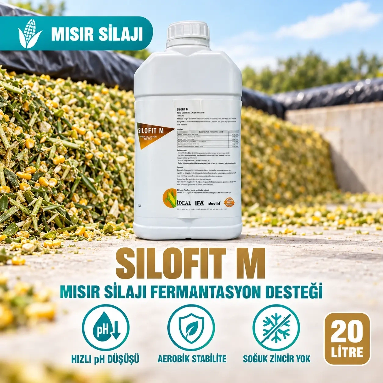Silofit M 20 Litre Mısır Silajı için İnokulant