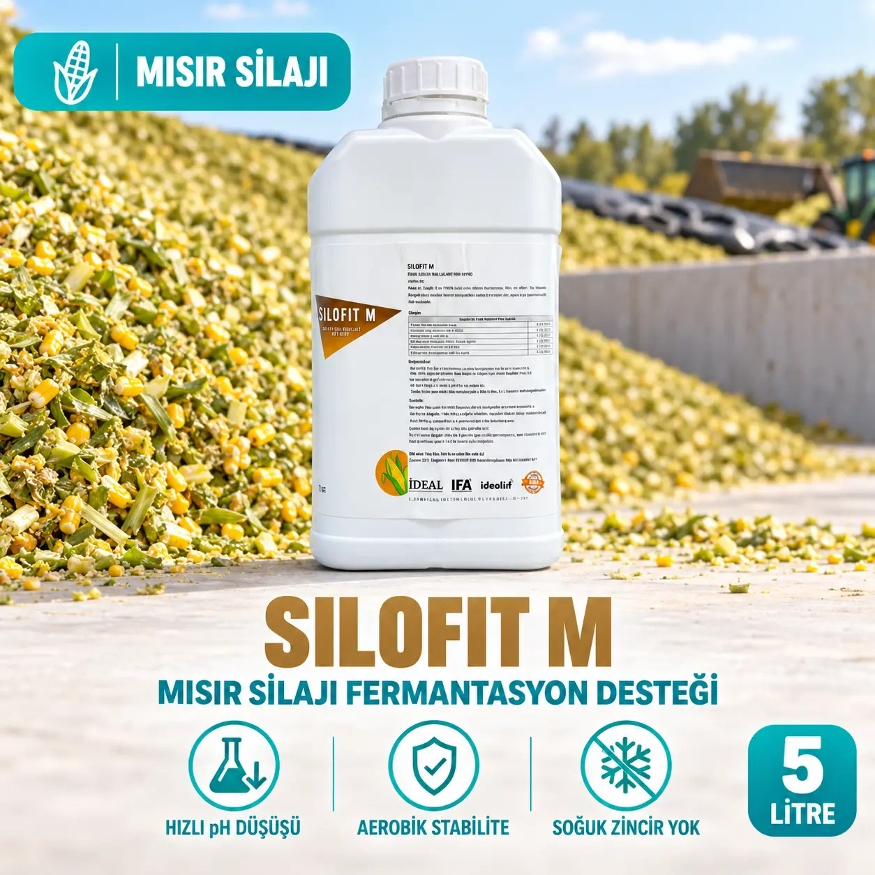 Silofit M 5 Litre Mısır Silajı için İnokulant