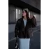 Kahverengi Süet Dokulu Peluşlu Mont