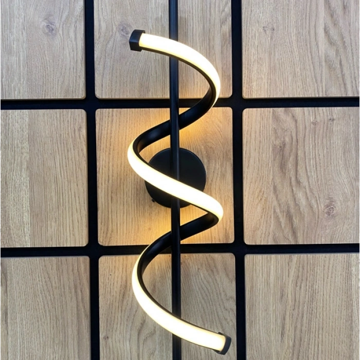 Siyah Burgu Şarjlı Günışığı Aplik 50cm