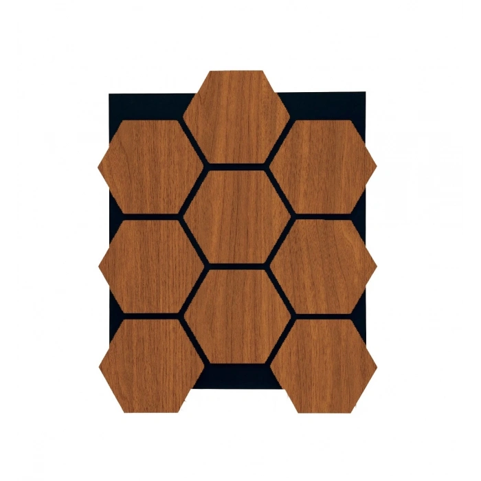 Ceviz Hexagon AltıGen Akustik Duvar Paneli