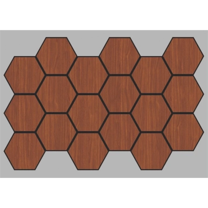 Ceviz Jr. Hexagon AltıGen Akustik Duvar Paneli