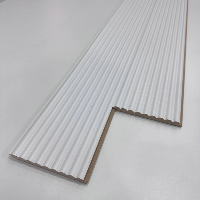 Beyaz MDF Lambri Duvar Paneli Wave 15cm