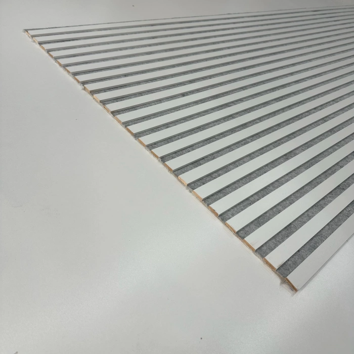 Beyaz-Gri Esnek Keçeli Slim Duvar Paneli 100cm