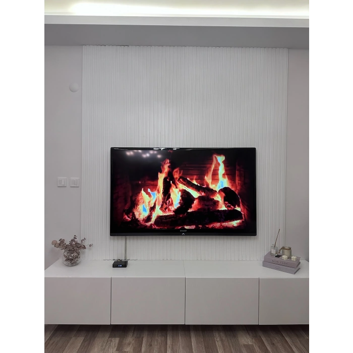 Beyaz (White) MDF Lambri Duvar Paneli 12cm