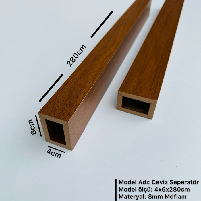 Ceviz 4cm x 6cm x 280cm Seperatör / Bölme