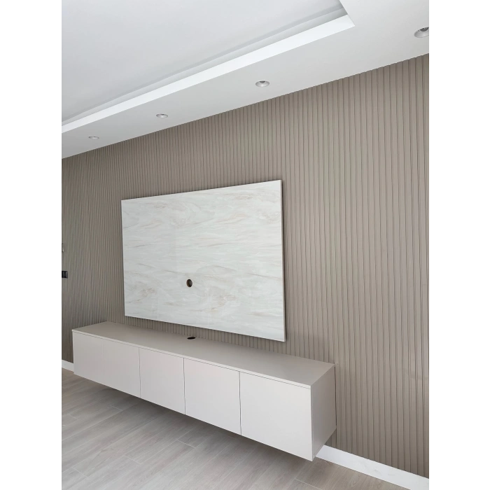 Serap Gri MDF Lambri Duvar Paneli 15cm