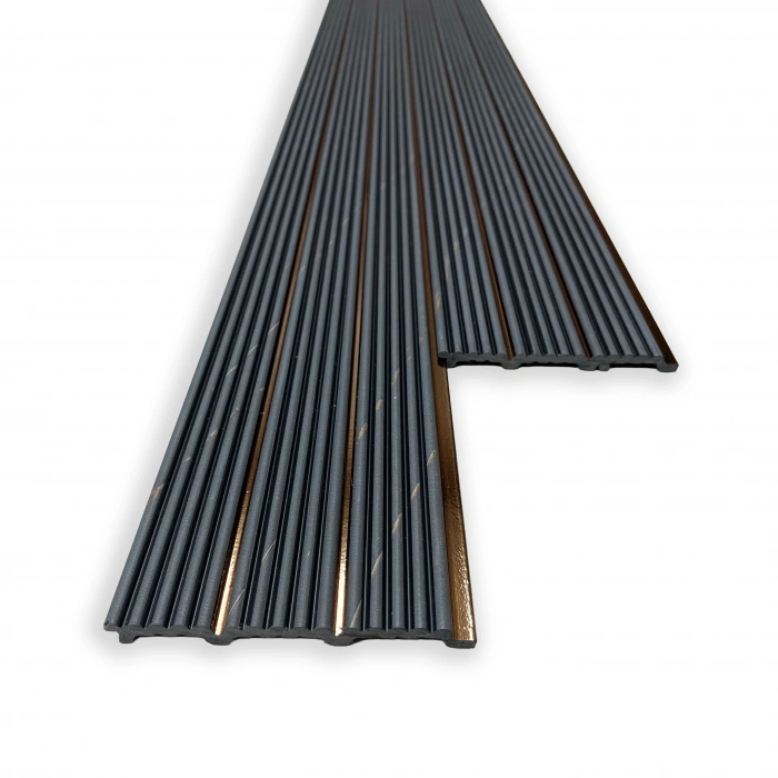 LUX GOLD-ANTRASİT Polimer Lambri Duvar ve Tavan Kaplama Paneli 12cm