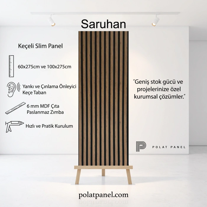 Saruhan Esnek Keçeli Slim Duvar Paneli 60cm