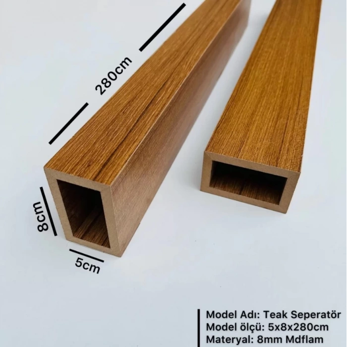 Teak 5cm x 8cm x 280cm Seperatör / Bölme