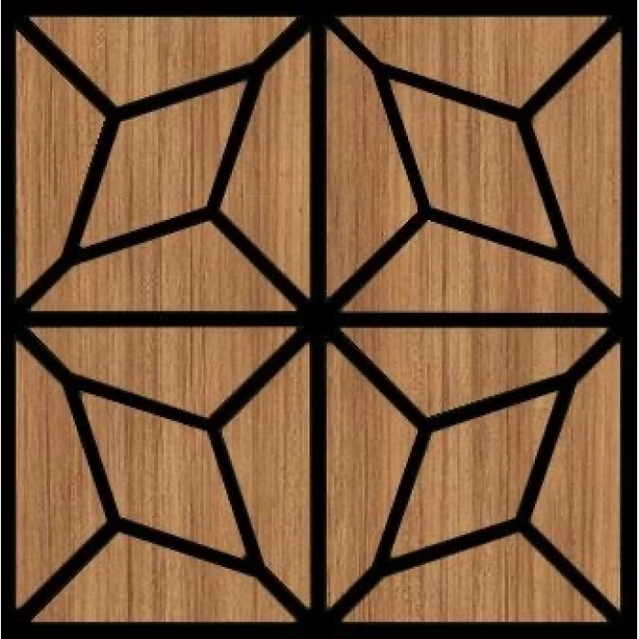 Teak Asimetrik Akustik Duvar Paneli