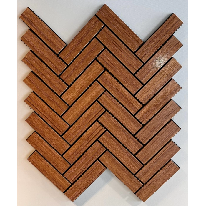 Teak Mozaik Akustik Duvar Paneli