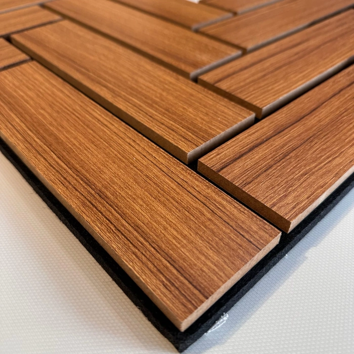 Teak Mozaik Akustik Duvar Paneli