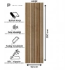 Meşe Esnek Keçeli Slim Duvar Paneli 60cm