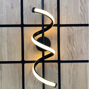 Siyah Burgu Şarjlı Günışığı Aplik 50cm