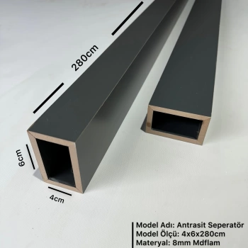 Antrasit 4cm x 6cm x 280cm Seperatör / Bölme