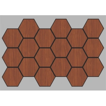 Ceviz Jr. Hexagon AltıGen Akustik Duvar Paneli