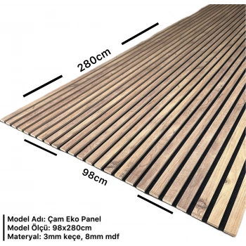 Atlantik Çam Esnek Keçeli Slim Duvar Paneli 100cm