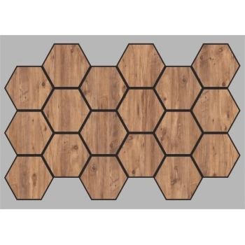 Atlantik Çam Jr. Hexagon AltıGen Akustik Duvar Paneli