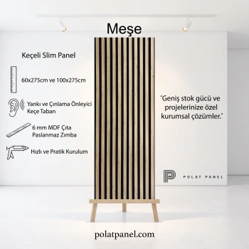Meşe Esnek Keçeli Slim Duvar Paneli 60cm