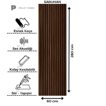 Saruhan Esnek Keçeli Slim Duvar Paneli 60cm